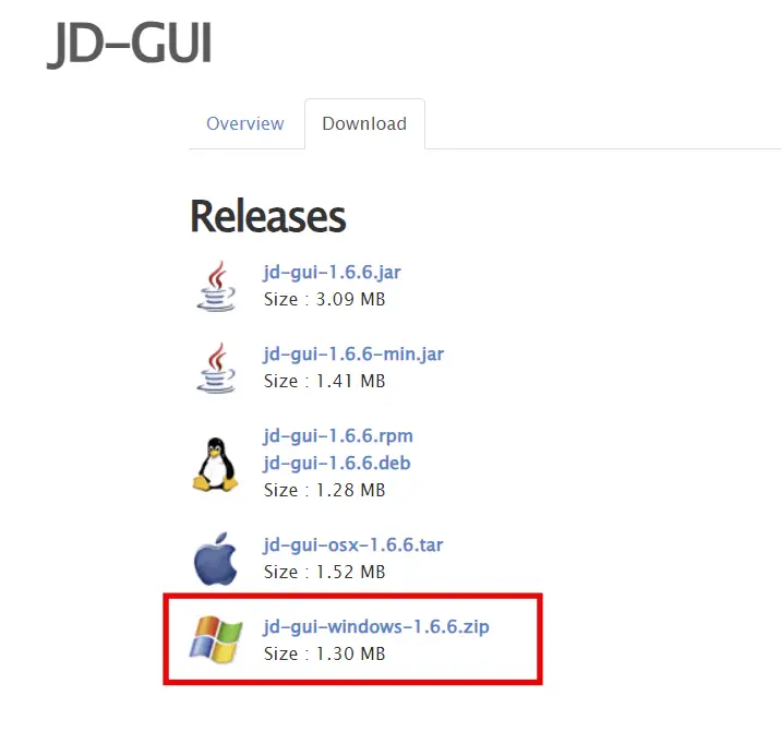 윈도우용 jd-gui 다운로드