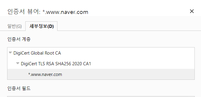 네이버 SSL 인증서 체인