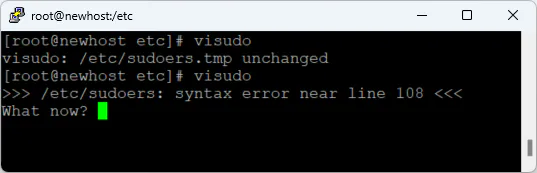 visudo 구문 에러