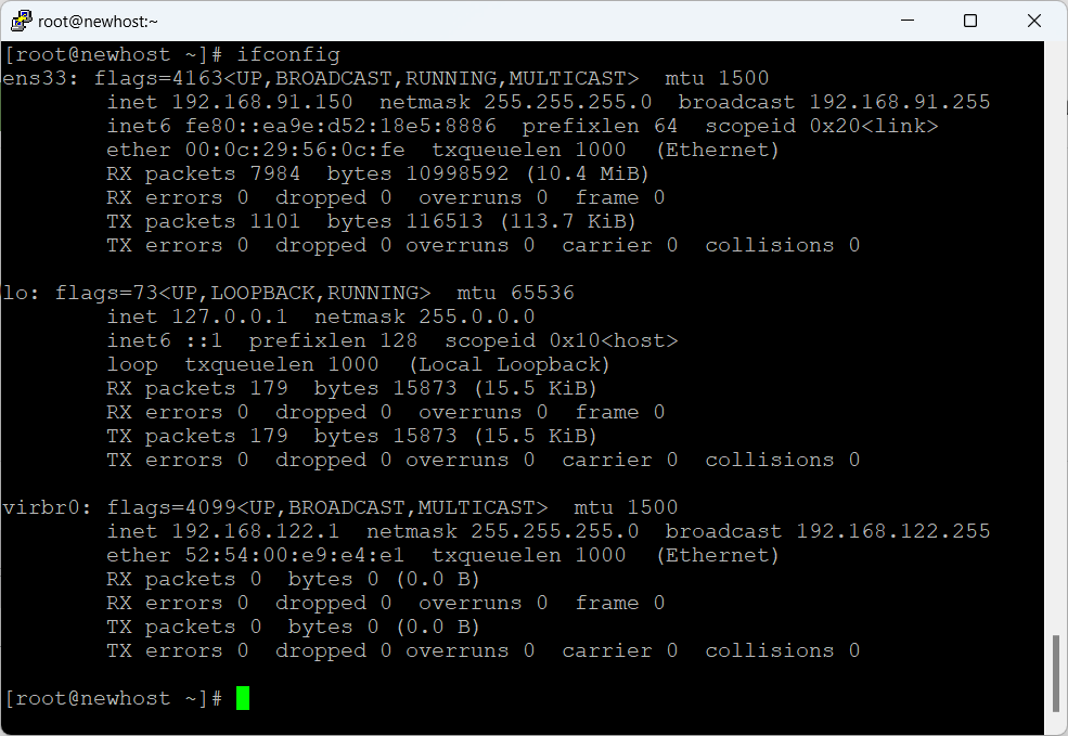 ifconfig 결과