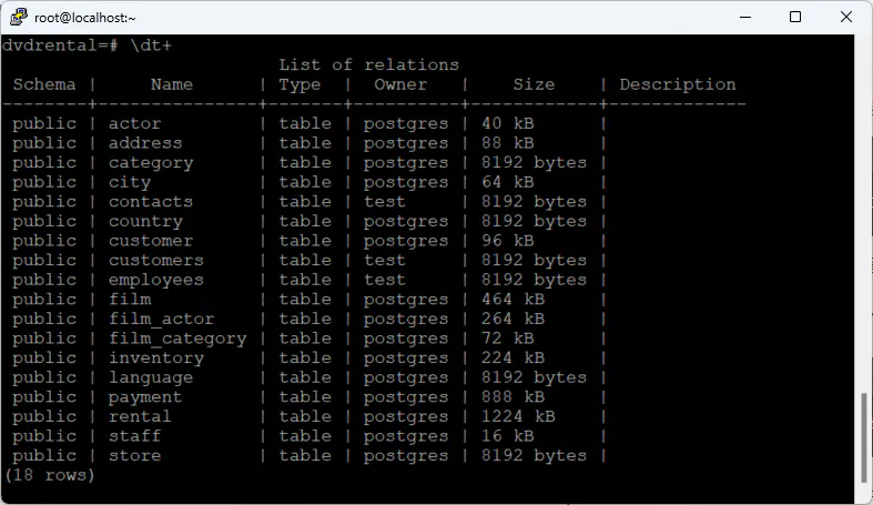 postgresql dt command (1)