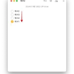 맥북 메모 체크 정렬 비활성화3