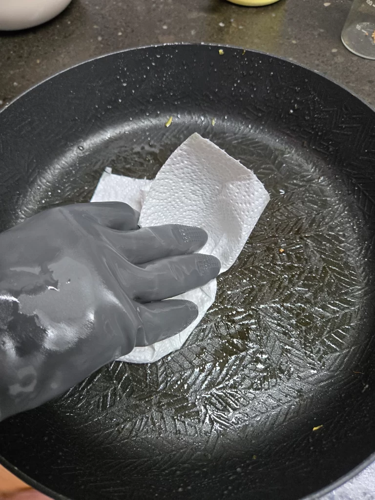 후라이펜 기름 설거지2